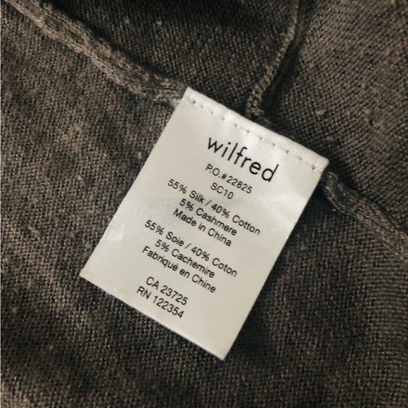 Aritzia Wilfred Silk Cashmere Waterfall Open Front Cardigan in Grey Size S - Picture 11 of 13